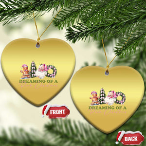 Dreaming Of A Pink Xmas Christmas Ornament TS09 Heart Gold Print Your Wear