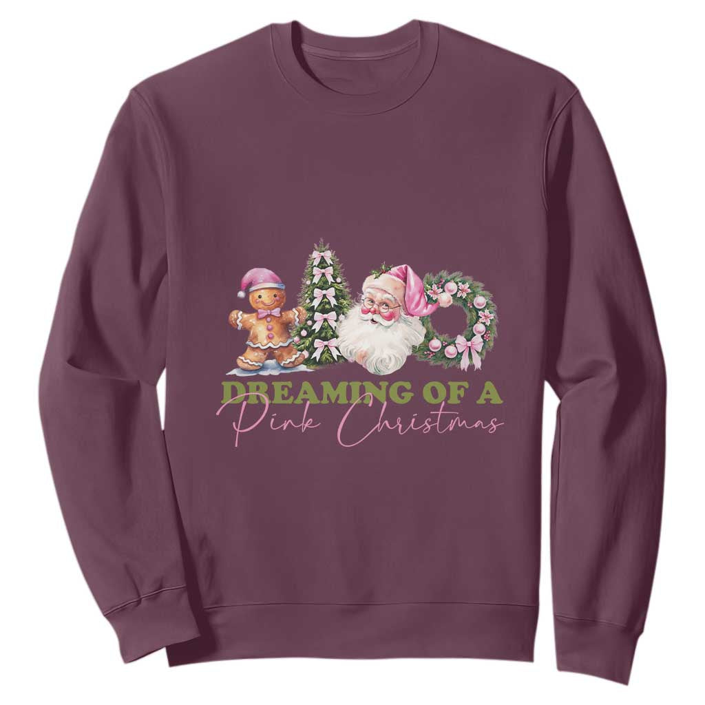 Dreaming Of A Pink Christmas Sweatshirt TS09 Maroon Print Your Wear
