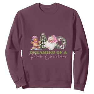 Dreaming Of A Pink Christmas Sweatshirt TS09 Maroon Print Your Wear