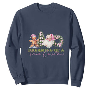 Dreaming Of A Pink Christmas Sweatshirt TS09 Navy Print Your Wear