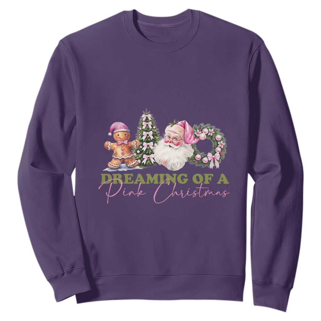 Dreaming Of A Pink Christmas Sweatshirt TS09 Purple Print Your Wear