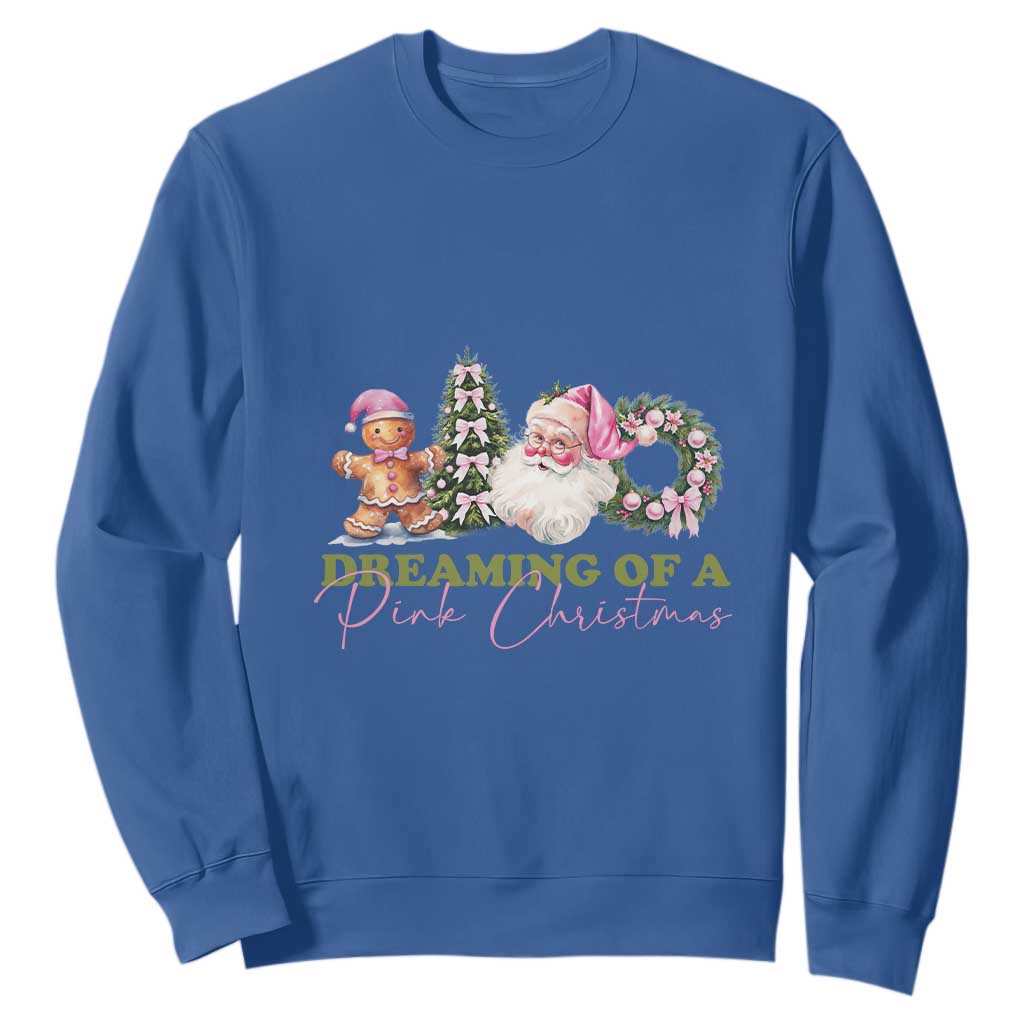 Dreaming Of A Pink Christmas Sweatshirt TS09 Royal Blue Print Your Wear