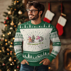 Dreaming Of A Pink Xmas Ugly Christmas Sweater TS09 Green Print Your Wear