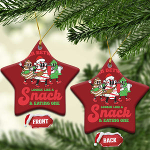 Funny Christmas Cake Christmas Ornament Torn Between Looking' Like a Snack TS09 Star Red Print Your Wear