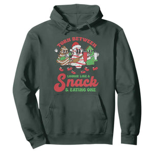 Funny Christmas Cake Hoodie Torn Between Looking' Like a Snack TS09 Dark Forest Green Print Your Wear