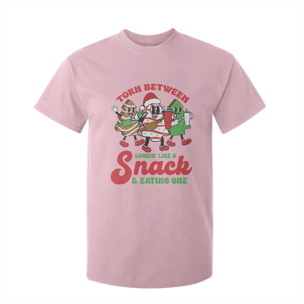 Funny Christmas Cake T Shirt For Kid Torn Between Looking' Like a Snack TS09 Light Pink Print Your Wear