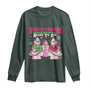 Farm Fresh Christmas Tree Cakes Coquette Long Sleeve Shirt TS09 Dark Forest Green Print Your Wear