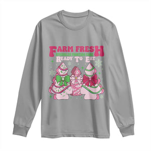 Farm Fresh Christmas Tree Cakes Coquette Long Sleeve Shirt TS09 Sport Gray Print Your Wear