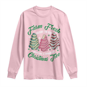 Farm Fresh Christmas Tree Cakes Long Sleeve Shirt TS09 Light Pink Print Your Wear