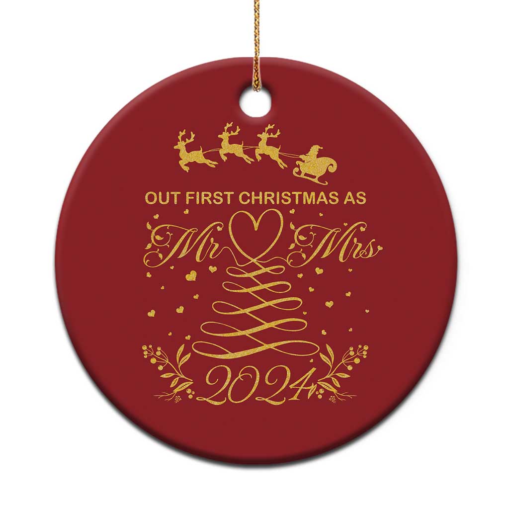 Our First Christmas As Mr Mrs 2024 Matching Couple Christmas Ornament TS09 Print Your Wear