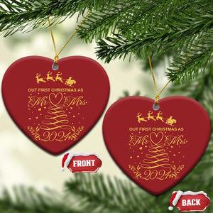 Our First Christmas As Mr Mrs 2024 Matching Couple Christmas Ornament TS09 Heart Red Print Your Wear