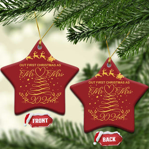 Our First Christmas As Mr Mrs 2024 Matching Couple Christmas Ornament TS09 Star Red Print Your Wear