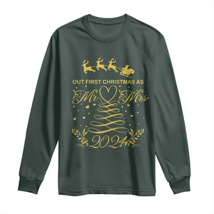 Our First Christmas As Mr Mrs 2024 Matching Couple Long Sleeve Shirt TS09 Dark Forest Green Print Your Wear