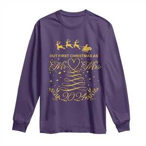 Our First Christmas As Mr Mrs 2024 Matching Couple Long Sleeve Shirt TS09 Purple Print Your Wear