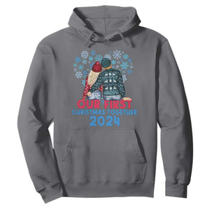 Our First Christmas Together 2024 Hoodie TS09 Charcoal Print Your Wear