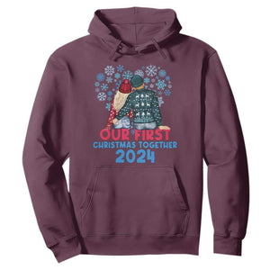 Our First Christmas Together 2024 Hoodie TS09 Maroon Print Your Wear