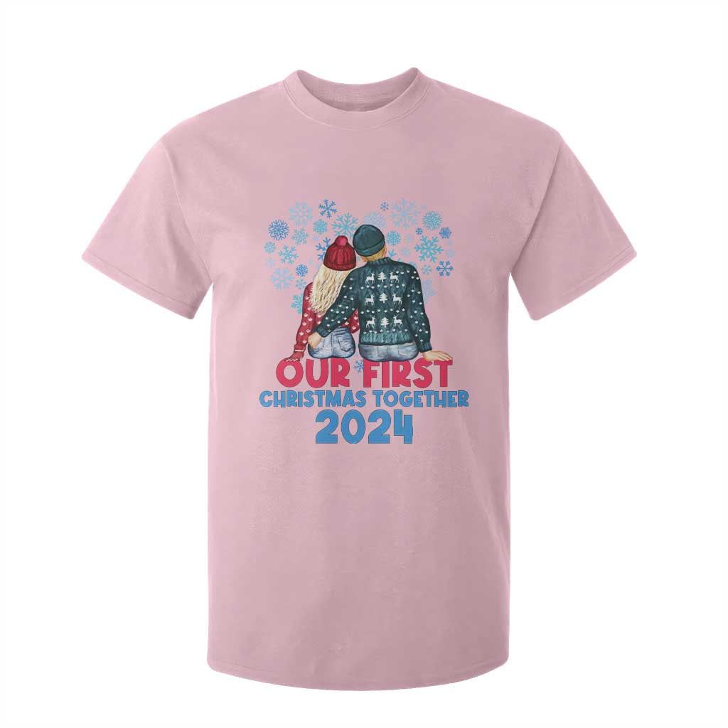 Our First Christmas Together 2024 T Shirt For Kid TS09 Light Pink Print Your Wear