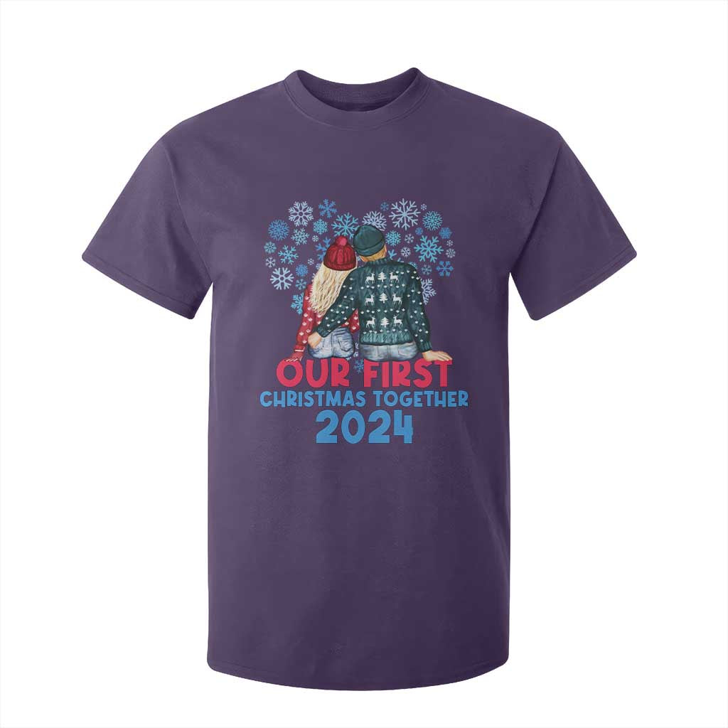 Our First Christmas Together 2024 T Shirt For Kid TS09 Purple Print Your Wear