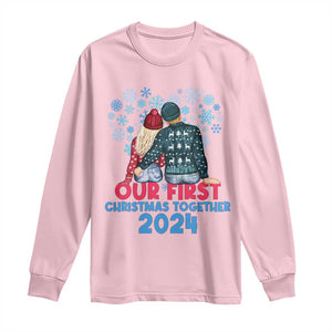 Our First Christmas Together 2024 Long Sleeve Shirt TS09 Light Pink Print Your Wear