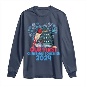 Our First Christmas Together 2024 Long Sleeve Shirt TS09 Navy Print Your Wear