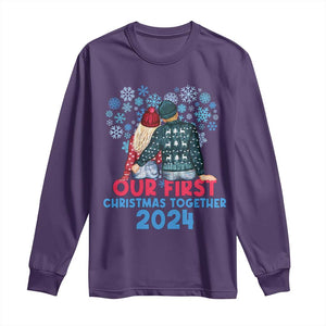 Our First Christmas Together 2024 Long Sleeve Shirt TS09 Purple Print Your Wear