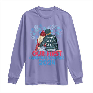 Our First Christmas Together 2024 Long Sleeve Shirt TS09 Violet Print Your Wear