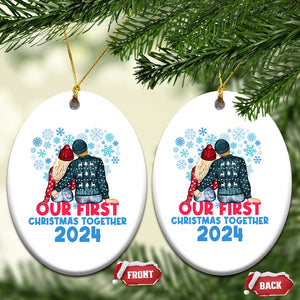 Our First Christmas Together 2024 Christmas Ornament TS09 Oval White Print Your Wear