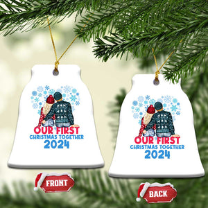 Our First Christmas Together 2024 Christmas Ornament TS09 Bell Flake White Print Your Wear