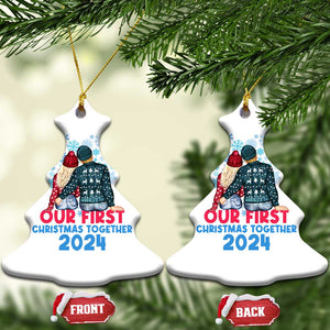 Our First Christmas Together 2024 Christmas Ornament TS09 Christmas Tree White Print Your Wear