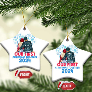 Our First Christmas Together 2024 Christmas Ornament TS09 Star White Print Your Wear