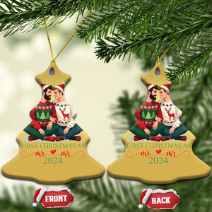 Our First Christmas As Mr Mr 2024 Christmas Ornament LGBT Gay Couple Xmas TS09 Christmas Tree Gold Print Your Wear