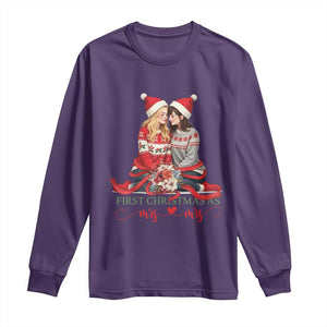 Our First Christmas As Mrs Mrs Long Sleeve Shirt LGBT Les Couple Xmas TS09 Purple Print Your Wear