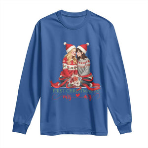 Our First Christmas As Mrs Mrs Long Sleeve Shirt LGBT Les Couple Xmas TS09 Royal Blue Print Your Wear