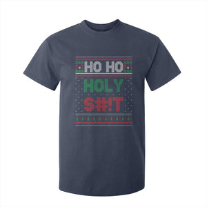 Funny Christmas T Shirt For Kid Ho Ho Holy Shit TS09 Navy Print Your Wear