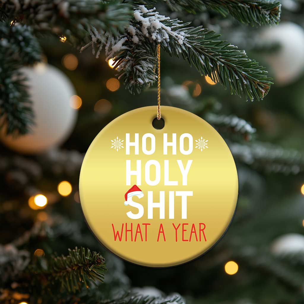 Funny Xmas Christmas Ornament Ho Ho Holy Shit What A Year TS09 Print Your Wear