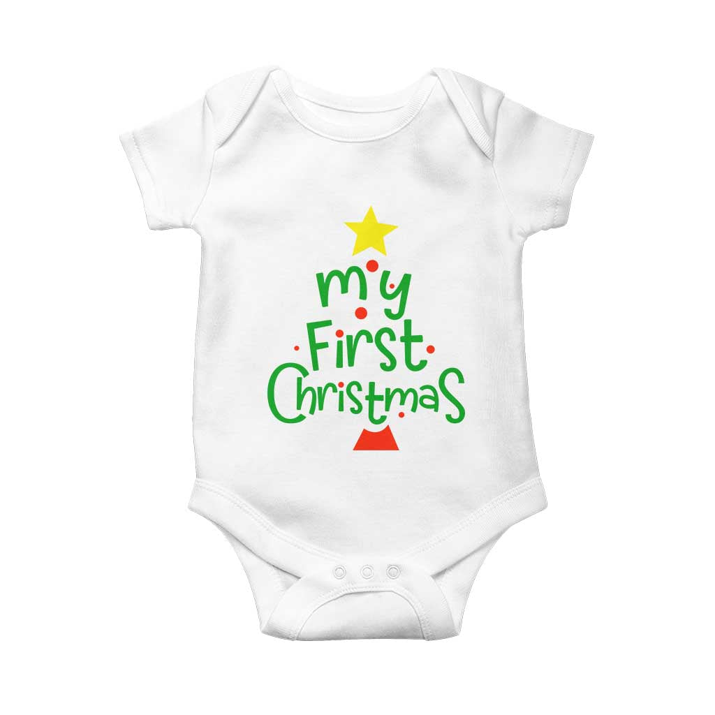My First Christmas Family Matching Baby Onesie TS09 White Print Your Wear