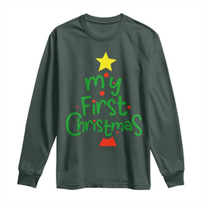 My First Christmas Family Matching Long Sleeve Shirt TS09 Dark Forest Green Print Your Wear