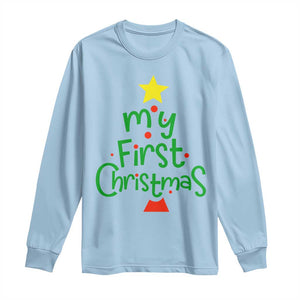 My First Christmas Family Matching Long Sleeve Shirt TS09 Light Blue Print Your Wear