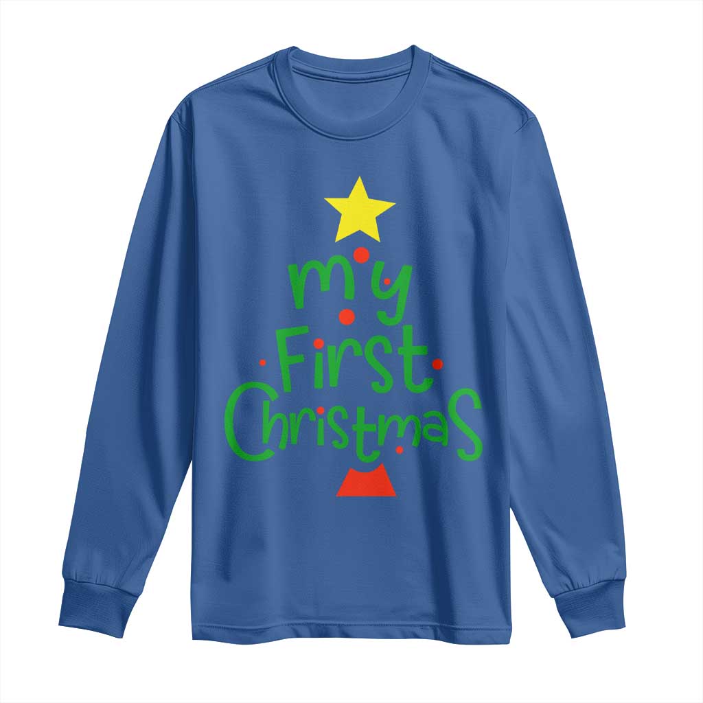 My First Christmas Family Matching Long Sleeve Shirt TS09 Royal Blue Print Your Wear