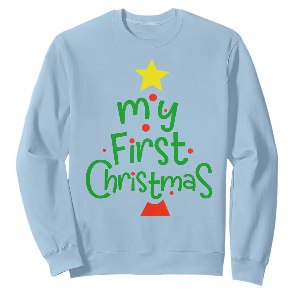 My First Christmas Family Matching Sweatshirt TS09 Light Blue Print Your Wear
