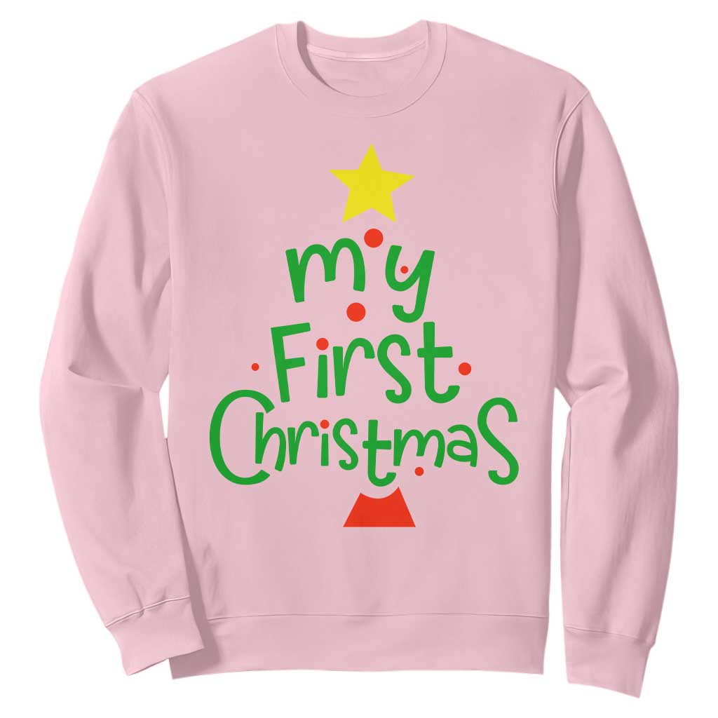 My First Christmas Family Matching Sweatshirt TS09 Light Pink Print Your Wear