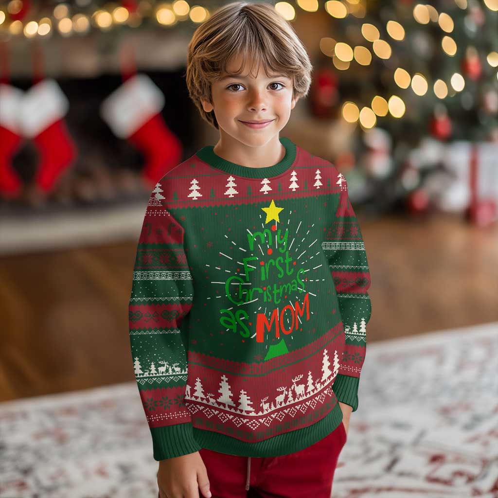 My First Christmas As Mom Family Matching Ugly Christmas Sweater TS09 Christmas Print Your Wear
