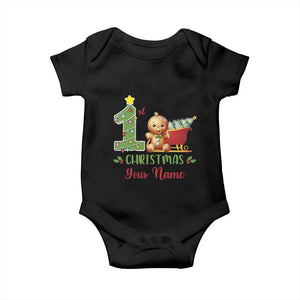 Personalized First Christmas Baby Onesie Custom Name Baby Gingerbread My 1st Xmas TS09 Black Print Your Wear