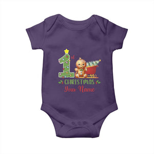 Personalized First Christmas Baby Onesie Custom Name Baby Gingerbread My 1st Xmas TS09 Purple Print Your Wear