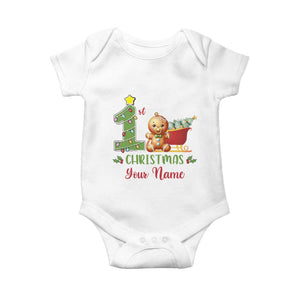 Personalized First Christmas Baby Onesie Custom Name Baby Gingerbread My 1st Xmas TS09 White Print Your Wear