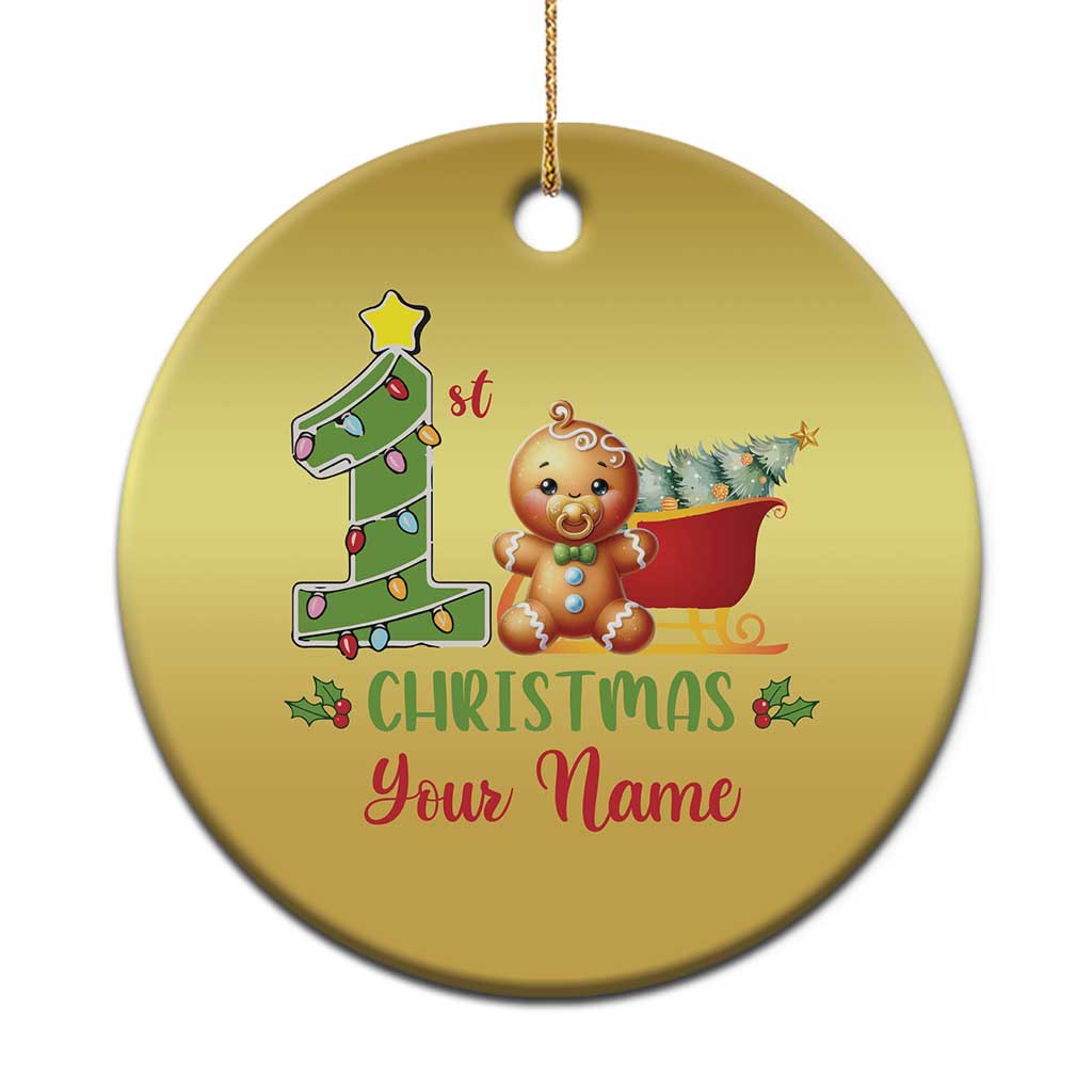 Personalized First Xmas Christmas Ornament Custom Name Baby Gingerbread My 1st Xmas TS09 Print Your Wear