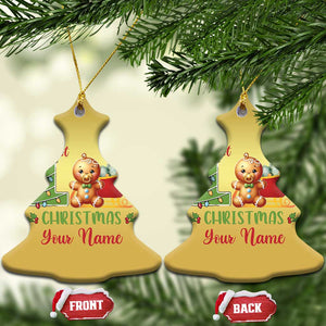 Personalized First Xmas Christmas Ornament Custom Name Baby Gingerbread My 1st Xmas TS09 Christmas Tree Gold Print Your Wear