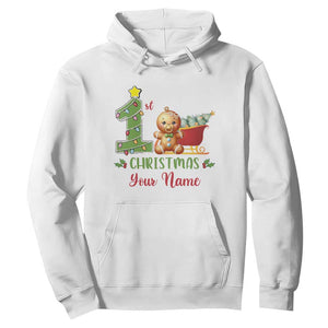 Personalized First Christmas Hoodie Custom Name Baby Gingerbread My 1st Xmas TS09 White Print Your Wear