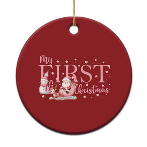 Cute First Xmas Christmas Ornament Pink Santa Snowman TS09 Print Your Wear