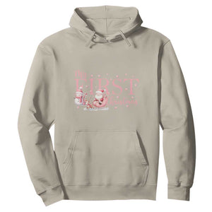 Cute First Christmas Hoodie Pink Santa Snowman TS09 Sand Print Your Wear